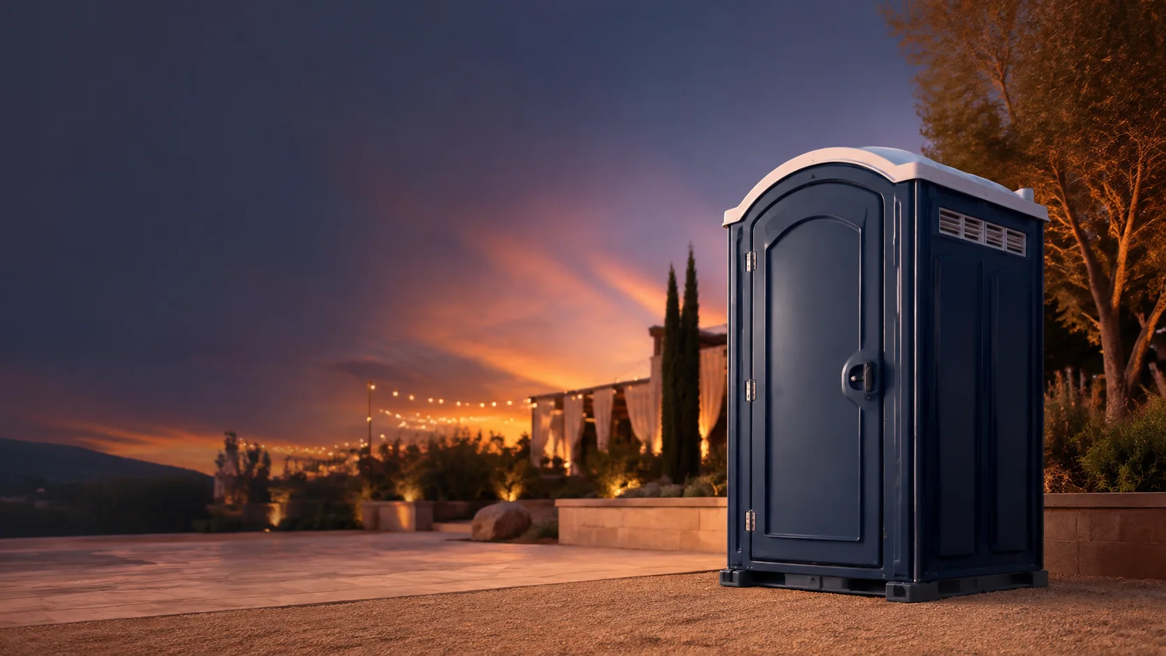 Portable restroom shown for rental planning in Reading, PA